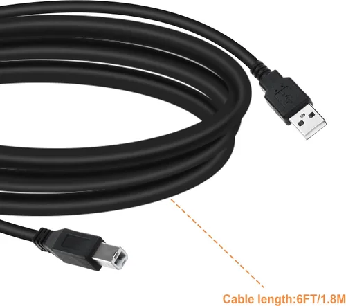 Miniatura 5 de Cable USB de 6 pies de repuesto para impresora térmica QL-700 QL-710W