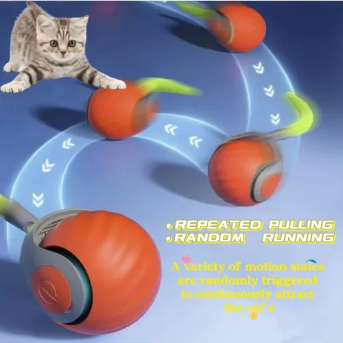 Miniatura 4 de Speedy Tail 2.0 - Juguete interactivo para gatos, juguetes para gatos de interior, bola de gato viral masticable, juguete deportivo ajustable, bola