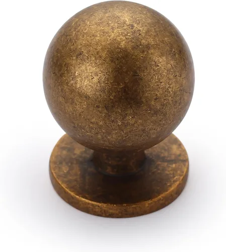 Asidrama Paquete de 10 pomos de latón antiguo para gabinetes de cocina, pomos retro vintage para gabinete de cocina, accesorios para armario de