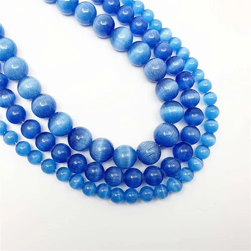 4 6 8 10 0.472 in cuentas de piedras preciosas naturales redondas de piedra suelta para bricolaje pulsera, collar, pendientes, joyería artesanía Azul