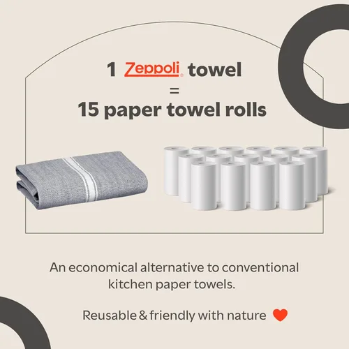 Miniatura 6 de Zeppoli - Trapos de cocina, de algodón, para cocina o limpieza, reusables, súper absorbentes, lavables a máquina, para chefs, paquete de 15 gris