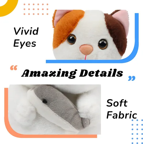 Miniatura 4 de Hopearl Gatito parlante repite lo que dices, gato con pez, juguete animado interactivo eléctrico, juguete de peluche para niños pequeños, 7 pulgadas
