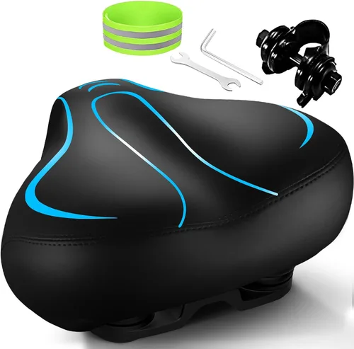 Miniatura 8 de Asiento cómodo de bicicleta, con espuma viscoelástica, impermeable, doble absorción de impactos, para hombres y mujeres. Es el mejor asiento