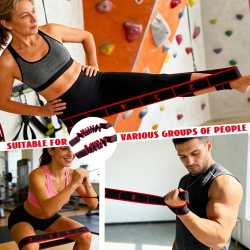 Miniatura 7 de 2 bandas de resistencia de fitness para estiramiento y yoga, banda de resistencia elástica numérica con marcas claras, bandas elásticas
