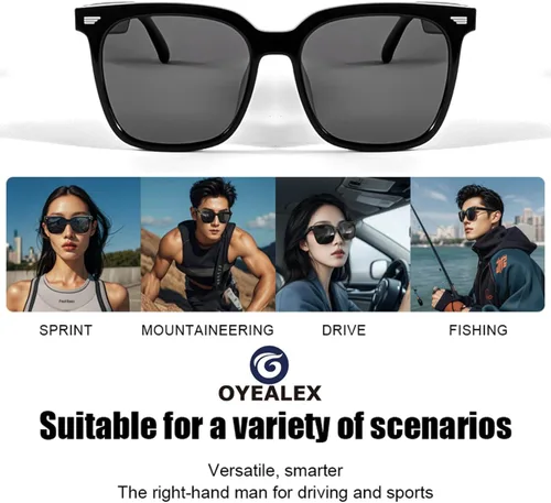 Miniatura 3 de Gafas inteligentes con altavoz Bluetooth, gafas de audio inteligentes de oído abierto, gafas inteligentes para exteriores para hombres y mujeres