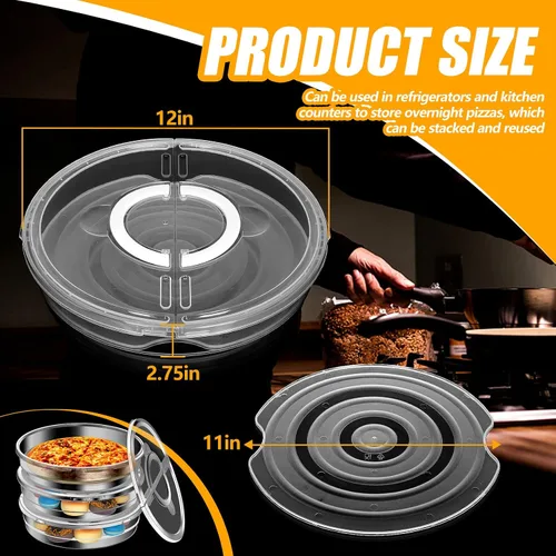 Miniatura 2 de Crowye 3 Piezas Portador de Tarta de 12 Pulgadas con Tapa y Asa, Contenedor de Almacenamiento de Alimentos Redondo de 2 Compartimentos Portador
