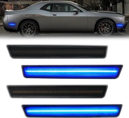 Miniatura 10 de R&F Auto 4 piezas de luces LED de marcador lateral compatibles con Challenger 2008-2014, lámparas de parachoques delanteras y traseras, lámparas