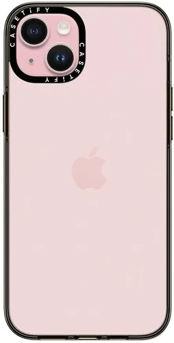 CASETiFY Estuche Compacto para iPhone 15 Plus [Probado contra caídas de grado militar 2X / Protección contra caídas de 4 pies] - Negro Transparente