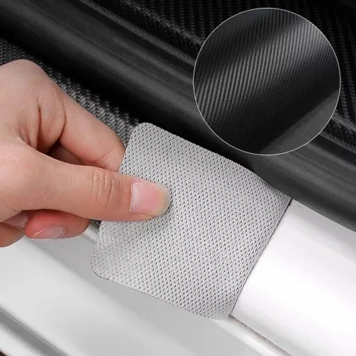 Miniatura 4 de Juego de 4 protectores de fibra de carbono para umbral de puerta de automóvil, protector de entrada decorativo para automóvil, camión, SUV, puertas
