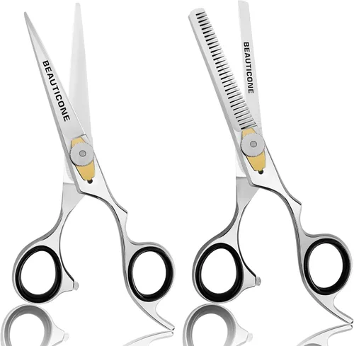 Miniatura 2 de Juego de tijeras de corte y adelgazamiento de cabello, tijeras de peluquería profesionales de 6.5 pulgadas para corte de pelo para hombres/mujeres