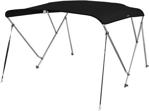 Miniatura 6 de MSC - Toldo superior de barco de 3 y 4 arcos, poliéster teñido en solución 600D, incluye 2 postes de soporte y 4 correas ajustables Verde bosque