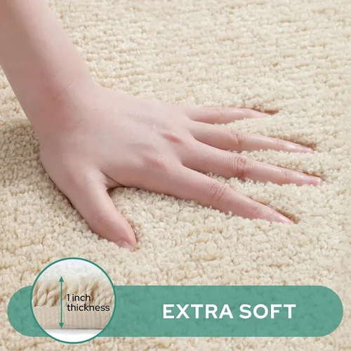 Miniatura 3 de HOMEIDEAS Alfombra de baño, suave y absorbente de agua, alfombra de microfibra de felpa esponjosa antideslizante para bañera y ducha