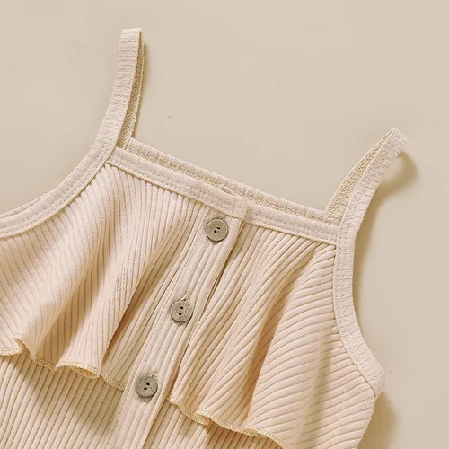 Miniatura 4 de ZFZDRen Ropa de verano para niñas pequeñas, conjunto corto de una pieza, sin mangas para niños y niñas
