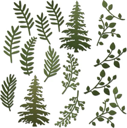 Patelai 17 troqueles de corte de árboles para hacer tarjetas, plantillas de álbumes de recortes, plantillas de álbumes de recortes, troqueles para