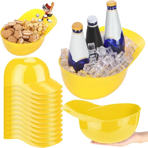 Miniatura 21 de Tanlade Casco de béisbol de plástico grande de 72 onzas, cuencos de béisbol, cuencos para aperitivos, helado, postre para trabajadores de Rojo