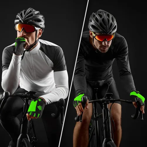 Miniatura 7 de HTZPLOO Guantes de ciclismo, guantes de ciclismo de medio dedo, guantes de bicicleta para hombres y mujeres con almohadilla antideslizante que