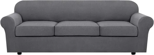 Miniatura 126 de H.VERSAILTEX - 3 fundas de sofá elásticas para 2 cojines de sofá. Fundas para muebles de sala de estar (funda base más 2 fundas de cojín de asiento)
