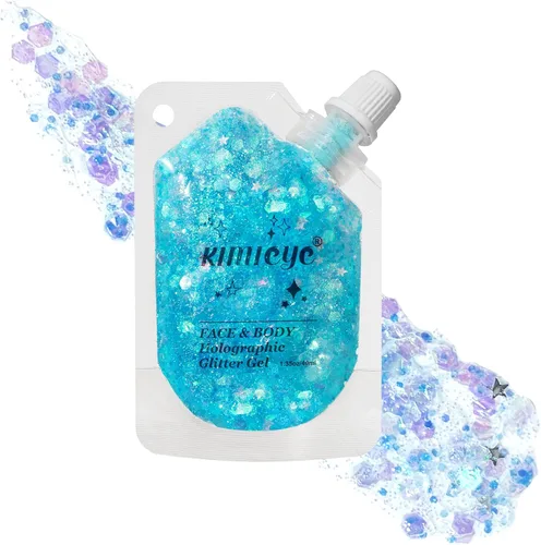 Miniatura 7 de Gel holográfico con purpurina para el rostro, brillo corporal con maquillaje para cabello, cara, clavícula, brazo, uñas, sombra de ojos, lentejuelas