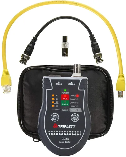 Miniatura 7 de Triplett CTX200 Tester LAN CAT de bolsillo para cables RJ45, CAT 5/6 y coaxiales con resultados instantáneos de paso/fallo