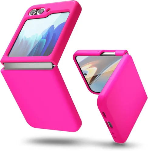 Miniatura 29 de oakxco Funda para teléfono Samsung Galaxy Z Flip 4, agarre de silicona líquida, bonita fina delgada cubierta de gel TPU de goma suave lisa