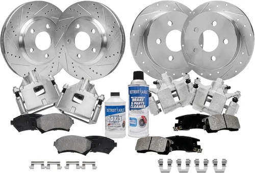 Miniatura 68 de Detroit Axle - 4 rotores de freno para Chevrolet Cruze Volt Orlando Verano, rotores de freno de disco perforados y ranurados de repuesto : rotor