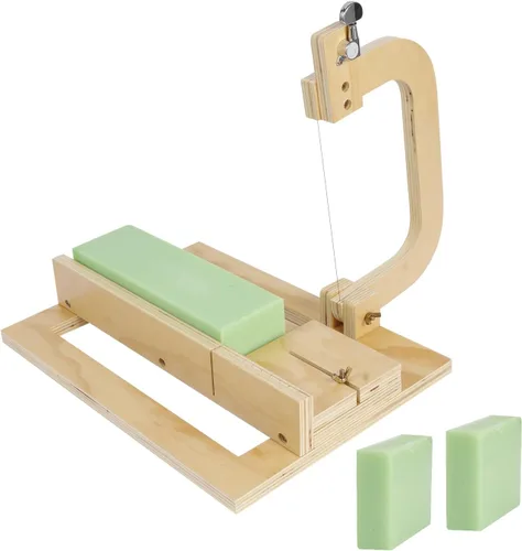 Alambre cortador de jabón ajustable, cortador de jabón de madera para hacer jabón hecho a mano, velas, recortar queso, herramienta de fabricación de