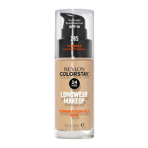Miniatura 19 de Base líquida de Revlon ColorStay Maquillaje facial para piel mixta y grasa, SPF 15, cobertura media-completa con acabado mate, beige solar (392), 1