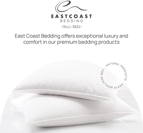 Miniatura 8 de East Coast Bedding Cozy Dream - Almohadas de plumas y plumón de ganso, certificado RDS, funda 100% algodón, colección de hotel, para dormir en cama