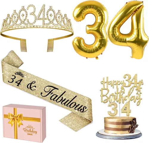 Miniatura 18 de Decoraciones doradas de 70 cumpleaños para mujer con banda y tiara de cumpleaños 70, adorno para pastel y velas, globos de números, regalos de 70