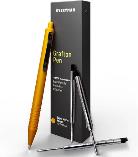 Miniatura 19 de Everyman Black Grafton - Bolígrafo de gel recargable súper mate de clic completo Herramienta de escritura EDC duradera con agarre profundo Flujo