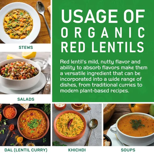 Miniatura 7 de Jiva Organics Masoor Dal - Bolsa grande de lentejas rojas orgánicas divididas de 4 libras, sin OMG, veganas, no irradiadas