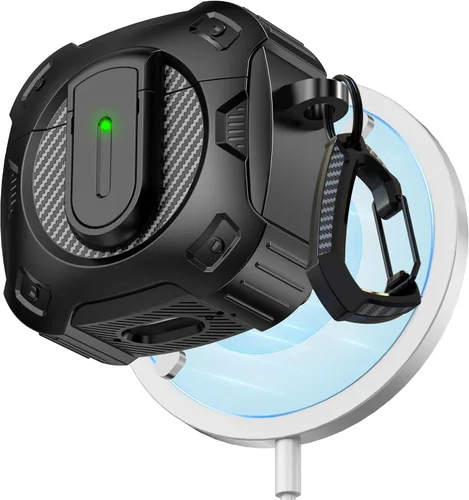Miniatura 24 de RFUNGUANGO Funda protectora para AirPods Pro de 2ª generación con kit de limpieza, funda rígida militar con cerradura para funda de carga de AirPod