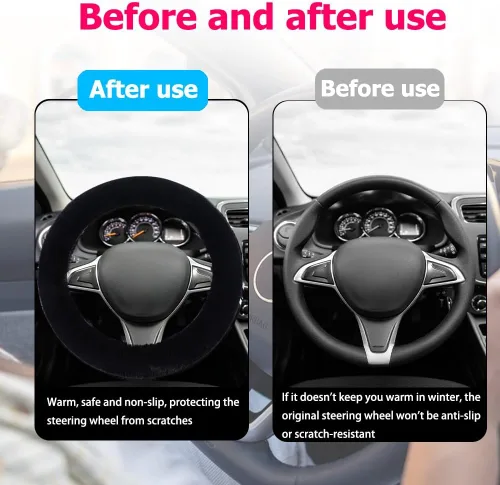 Miniatura 4 de Funda para Volante QKWL, Funda para Volante de Coche Esponjosa, Suave y Cómoda, Antideslizante y Duradera, Adecuada para Volantes de la mayoría