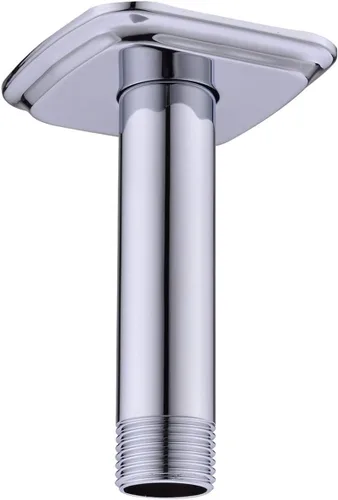 Miniatura 14 de Brazo de ducha con brida de acero inoxidable de 4 pulgadas, extensión recta montada en el techo para cabezal de ducha de lluvia superior, níquel