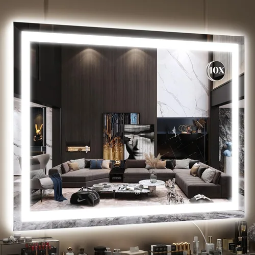 Miniatura 33 de FENNIO - Espejo de tocador con luces, espejo de maquillaje iluminado LED, pantalla táctil con 3 modos de iluminación, regulable, para mesa