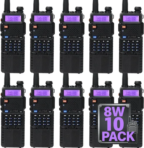 Miniatura 10 de Baofeng UV-5R - Radio bidireccional de doble banda, radioaficionado de mano de largo alcance, walkie talkies, paquete de 10 para adultos, gestión