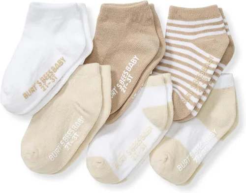 Burt's Bees Baby Calcetines unisex para bebé, altura hasta el tobillo o tripulación, hechos con algodón orgánico suave, 6 paquetes con agarres