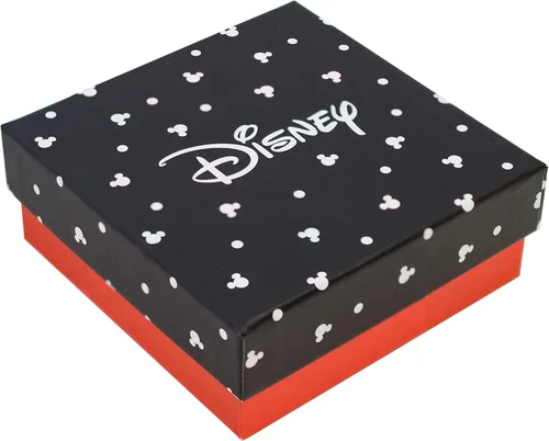 Miniatura 5 de Disney Aretes colgantes lineales de Mickey Mouse para mujeres y niñas, un par en caja de regalo de joyería auténtica con 3 dijes colgantes