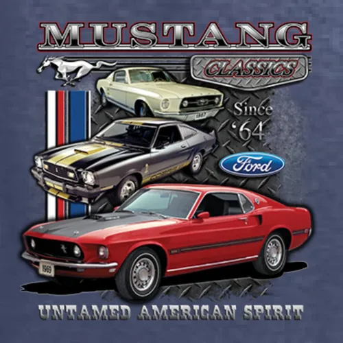 Miniatura 2 de Ford Mustang Classics Untamed American Spirit Cars and Trucks - Camiseta gráfica para hombre