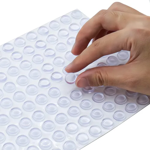 Parachoques de puerta de gabinete de súper alta viscosidad -250 piezas de almohadillas adhesivas transparentes de 1/2 pulgada de diámetro,