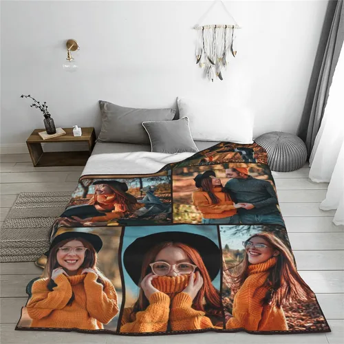 Miniatura 3 de Abybela Mantas personalizadas con fotos, mantas personalizadas con mis propias fotos, manta personalizada, regalos para familiares, amigos, mejores