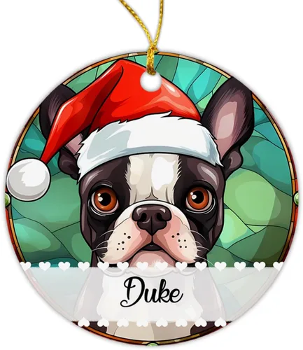 Miniatura 11 de Airedale Terrier - Adorno de Navidad para perro, regalo para Acción de Gracias, perros personalizados con sombrero de Navidad, adornos de Airedale