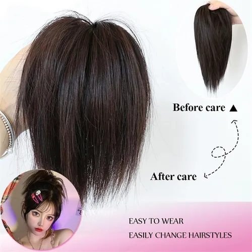 Miniatura 4 de GRFIT Hair Bun Chignon Synthetic Hair Bun Extensions Messy Fluffy Straight Hair Elastic Band Chignon Scrunchy Wrap Updo False Hair Pieces for Women
