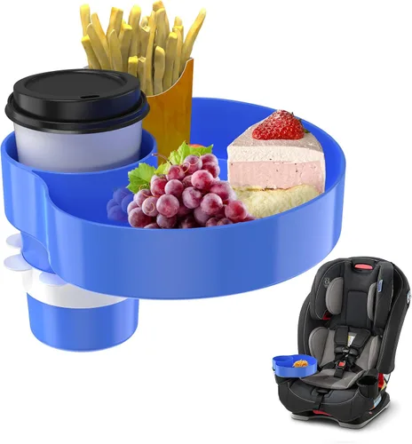 Miniatura 12 de Bandeja de asiento de automóvil para niños, bandeja de viaje con portavasos para bebé, asiento de automóvil para niños, organizador de aperitivos