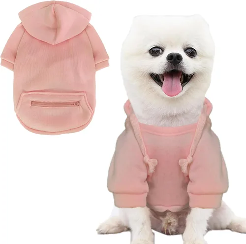 Miniatura 16 de Jecikelon Abrigo de Clima Frío para Perro Mascota con Bolsillo Sudadera de Invierno para Perro Ropa Cálida para Cachorros para Perros Pequeños Ropa
