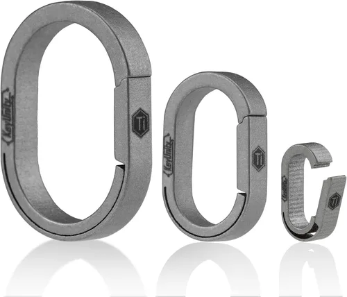 Miniatura 10 de KeyUnity Titanium Side-Opening Oval Key Ring – Lightweight EDC Connector for Car Keys, Tools, and Outdoor Gear