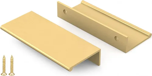 Miniatura 40 de Peaha Paquete de 10 manijas de gabinete de cocina de 1-5/16 pulgadas, tiradores negros para cajones de tocador, borde de puerta, tiradores de dedo