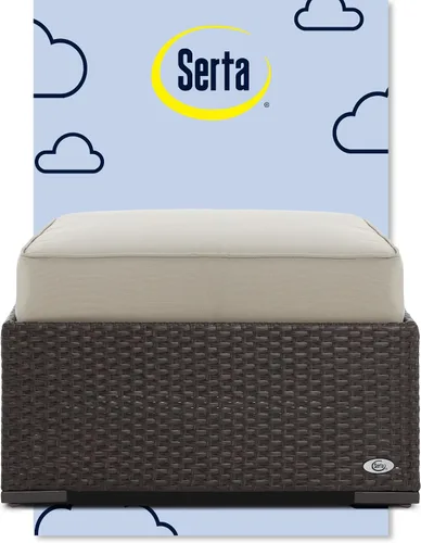 Miniatura 27 de Serta Laguna - Juego de muebles de patio para exteriores, 5 piezas, sillas reclinables de mimbre marrón con otomanas, cojines y mesa auxiliar