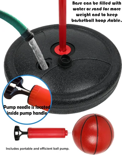 Miniatura 3 de Kiddie Play - Juego de aro de baloncesto para niños con 3 bolas Soporte de altura ajustable de 2 a 4 pies para jugar en interiores y exteriores