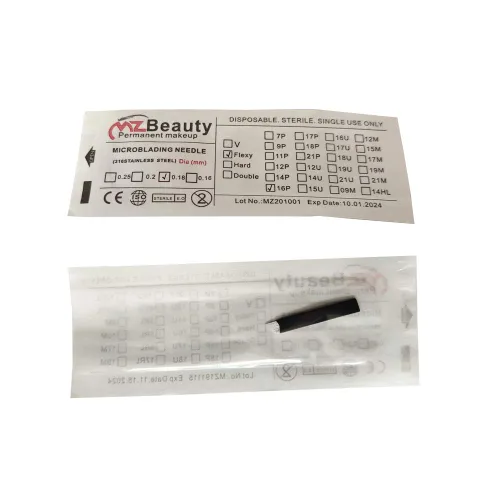 Miniatura 9 de Nano 0.007 in Microblading Agujas Piercing Tatuaje Aguja Microblade para Maquillaje Permanente Microblading (Diámetro 0.007 in, 14U-Shape)